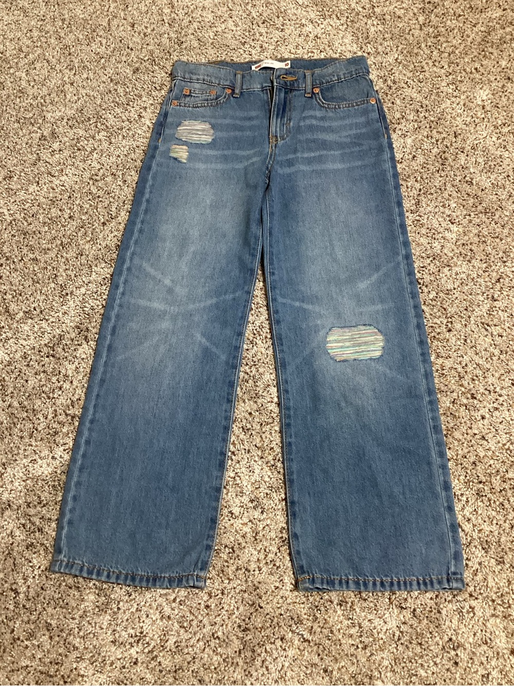 Levi’s Jean Girls Size 10 Wide Leg Blue Denim 100 Cotton Zipper New